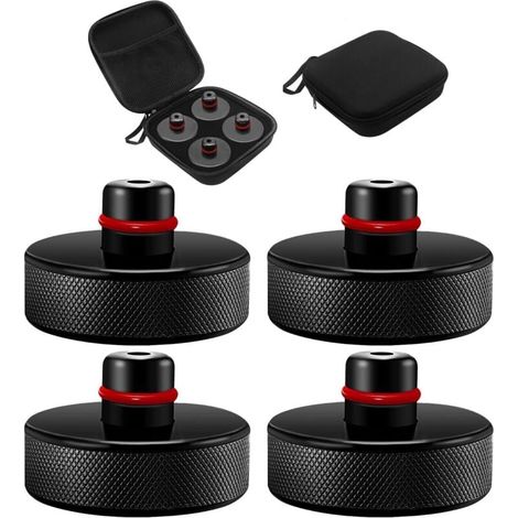 4 Pièces Jack Pad Bloc Compatible with Tesla Model 3/Y/S/X, Coussinet de Levage en Caoutchouc avec Mallette de Rangement, Tampon Cric, Patins de Levage pour Cric (1/4)