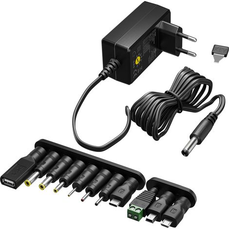 GOOBAY Alimentation universelle 65592, 3-12V, 3,6W, avec 11 adaptateurs (1/5)