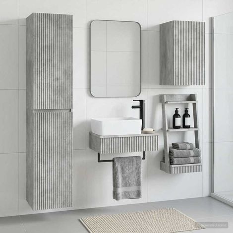 vidaXL Bathroom Furniture Set 3 pcs Concrete Grey 33 x 34.5 x 160 cm (1/5)