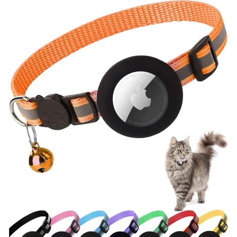 Collier Chat Anti-étranglement avec étui(Orange) (1/5)