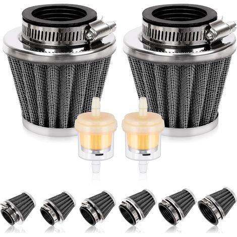 Confezione da 2 filtri aria per moto da 35 mm con 2 filtri carburante di ricambio universali per moto fuoristrada, scooter 50cc, 110cc, 125cc, 150cc, 200cc, ATV (1/5)