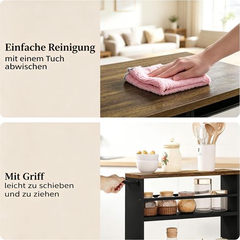 Chariot polyvalent grande capacité, étagère étroite à roulettes, meuble roulant portable pour cuisine (uniquement chariot de cuisine) (1/4)