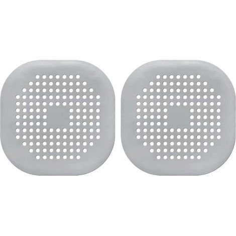 Collecteur de cheveux pour douche + grille de vidange avec ventouse pour évier de cuisine et salle de bain – Lot de 2 pièces, couleur gris