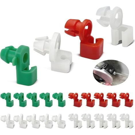 Confezione da 24 clip di fissaggio universali per serrature delle portiere auto - Plastica - Per serrature delle portiere auto - Per diametri da 2 a 3,5 mm - Diametro: da 5,5 a 6,5 mm (1/5)