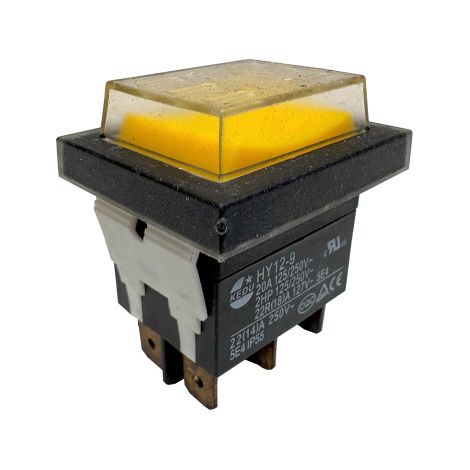 KEDU HY12-9 Wippschalter Kippschalter 250V 22A 6Pin Schalter Gelb für Gartenhäcksler uvm. (1/5)