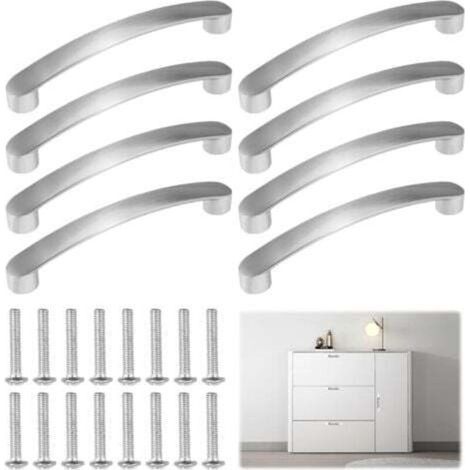 8 Pièces Poignée Meuble Cuisine, Poignee Placard, Cuisine Armoire Porte Poignées, Poignées De Tiroir, Brossé Poignée D'armoire, Pour Armoire De Meubles De Salle De Chambre (Centre à Centre 96mm) (1/4)