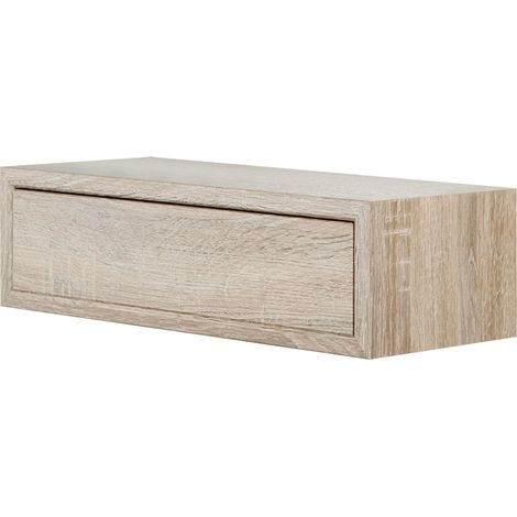 Mensola da Parete 1 Cassetto 45x13,4x20 cm in Fibra di Legno Lego Rovere Sagerau (1/5)