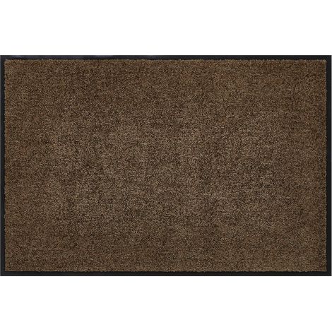 HOMCOM, Fußmatte, Schmutzfangmatte, Fußabtreter, Türmatte, Sauberlaufmatte, waschbar, pflegeleicht und strapazierfähig, Braun, 150 x 90 x 0,7 cm (1/3)