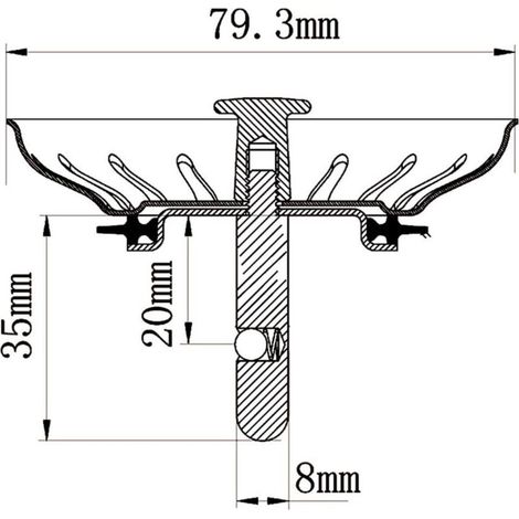Tappo per lavello da cucina in acciaio inox, tappo per filtro lavello, filtro per lavello da cucina - Diametro 79 mm (1/4)