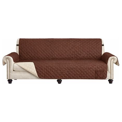 Housse de canapé  Housse de canapé  Housse de protection pour meubles  Housse de canapé  Protection pour canapé  Marron (1/2)
