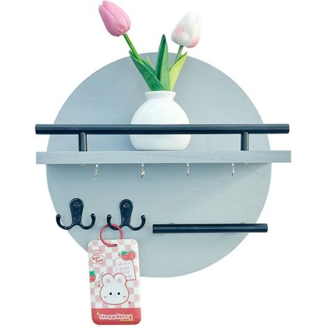 Porte-clés mural en bois — Porte-clés - Rangement pour la maison — Bleu — WoodBlue (1/4)