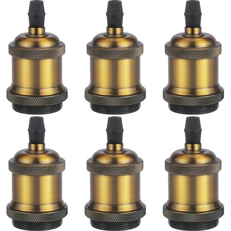 CCYKXA Pieces Vintage E27 Lamp Socket, Solid Ceramic Adapter, Bulb Socket, Ceramic Lamp Holder Adapter, Aluminum Bulb Socket for Ceiling & Wall Lights