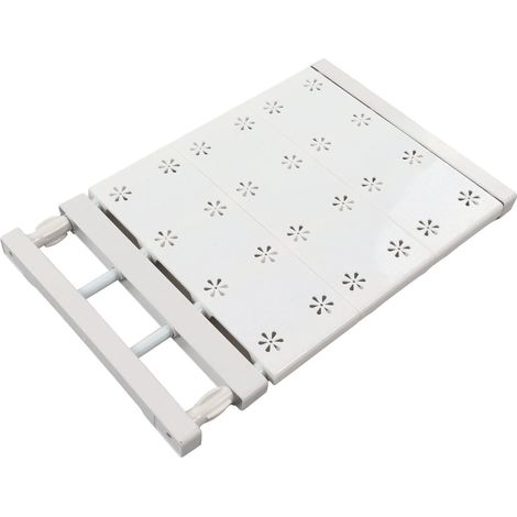 Étagère extensible sans perçage pour placard, réglable de 38 à 55 cm, gain de place pour chaussures, livres, foulards - Installation facile - Tube en acier et polypropylène (1/5)