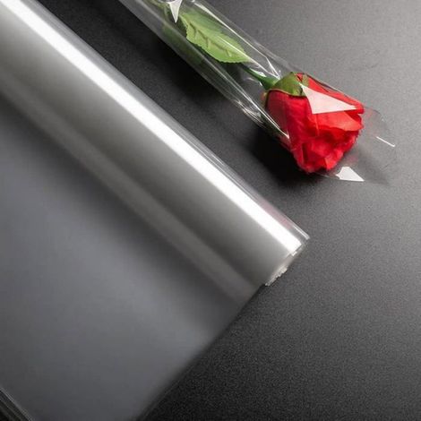 papier d'emballage cadeau cellophane 2,2 mil - Rouleau de alimentaire pour emballage de paniers- 40 cm x 15 m - Transparent (1/5)