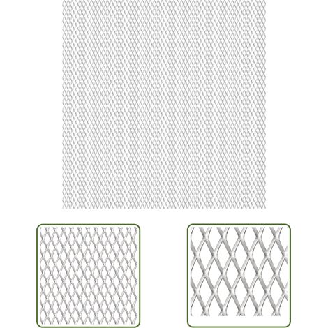 The Living Store Gittermatte Streckmetall Edelstahl 100x85 cm 45x20x4 mm - Streckmetallzaun - Edelstahlzaun - Gartenzaun - Maschendrahtzaun - Zaunfeld (1/3)