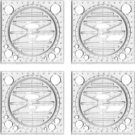 Gabarits circulaires en plastique pour dessin géométrique, règle (1/5)