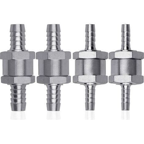 4pcs Aluminum Alloy Fuel Check Valve, 6/8/10/12mm Fuel Check Valve with Arrow for Gasoline, Diesel, Car, Boat, Motorcycle