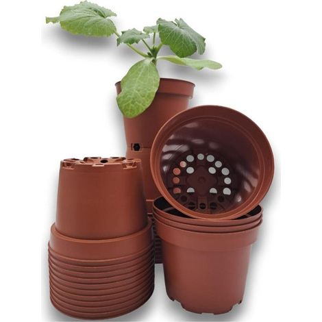 30 Pots Plastique 10.5 cm pour Semis, Repiquage, Bouturage Réutilisables et Résistants Pots Pratiques avec Trous de Drainage Pot (1/5)