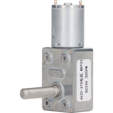 Motoréducteur CC 24 V à réduction de vitesse 30 tr/min, à turbine et vis sans fin M8 x 33 mm pour treuil (1/5)