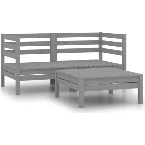 Maison Exclusive - Juego de muebles de jardín 3 piezas madera mac