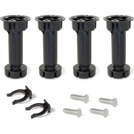 Jeu de 4 pieds pour meubles avec base H 150mm (148-165mm) - EMUCA - 3999417 (1/3)