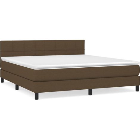Maison Exclusive - Giroletto a Molle con Materasso Marrone Scuro 180x200cm Tessuto