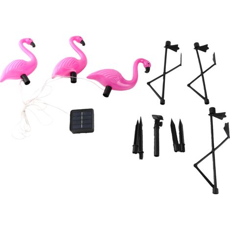 Lampe solaire LED flamant rose 3 en 1 pour extérieur, étanche, jardin ou pelouse (1/5)
