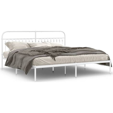 Maison Exclusive - Giroletto con Testiera Metallo Bianco 193x203 cm