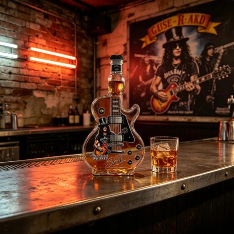 Carafe à whisky en forme de guitare, bouteille d'alcool sur le thème des Guns N' Roses, objet de collection pour les amateurs de whisky du Tennessee, idéal pour les fans de rock.