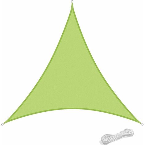 3x3x3m Waterproof Resistant Awning for Patio & Terrace Garden Sun Shade 90% UV Protection with Triangular Free Rope Green