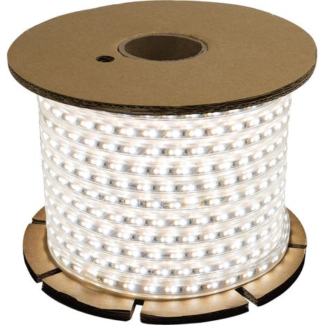 Tira LED CCT 220V 120 LED/m BOBINA 50m 10W/m 900lm/m Ancho 14mm Corte 100cm IP65 CCT (2700K - 4000K - 6500K) (1/5)