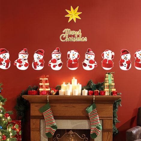 Sticker Bonhomme de neige habillé pour Noël - Autocollants stickers adhésifs noël - décoration fêtes (1/5)