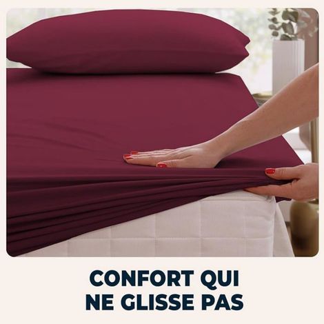 1 Drap Housse, Microfibre, Coins Élastiqués, Respirant, Pour Matelas 30cm, Chambre (1/5)