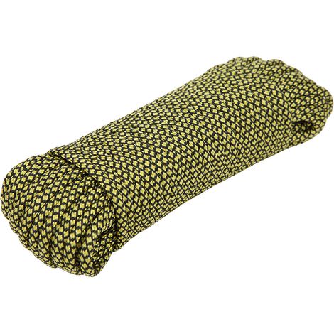 Corde de survie Paracord 9 brins pour camping et aventures en plein air - 20 mètres jaune (1/5)