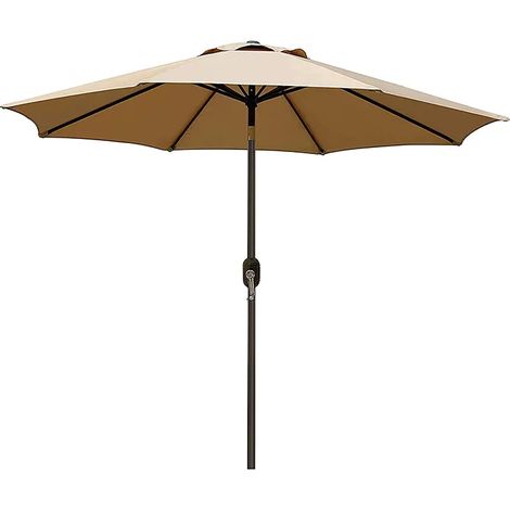 Ombrellone 3x3 M Decentrato Retrattile Braccio Rotabile 360° Chiusura Manovella Base A Croce Giardino Esterno Piscina Bar In Acciaio Inossidabile Telo 180 g/m2 Impermeabile Anti UV (Bianco) - Colore: (1/5)