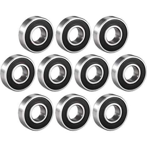 10 Pièces Roulement a Bille, Fabriqué en Acier à Roulements 12 mm x 28 mm x 8 mm, Roulements à Billes à Gorge Profonde Doublement Blindés