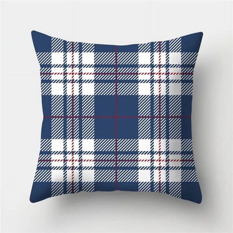 Taie D'oreiller Coton Linen Motif Géométrique 45x45 cm Usage Intérieur Extérieur - Pour Canapé Fauteuil Lit Voiture - 1 Pièce (1/5)