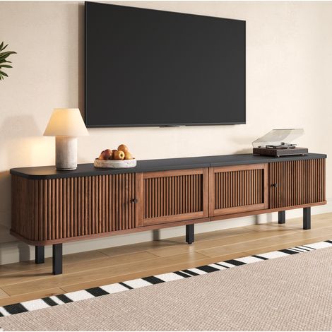 Mobile TV moderno 190x35x45 cm noce, MDF e pannello truciolare, OKMYHOME (1/5)