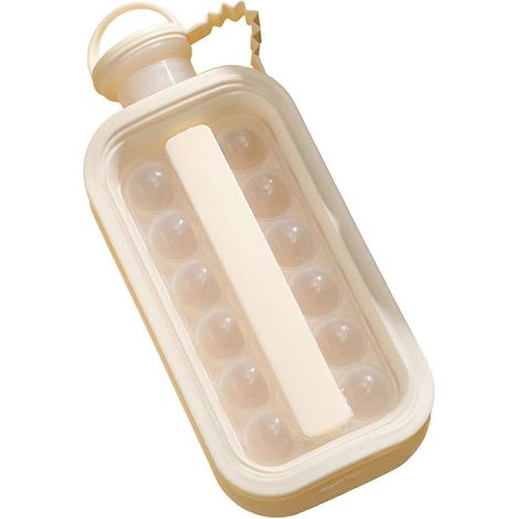 Moule à glaçons pliable 2 en 1 pour hockey, bouilloire, bouteille à glaçons sphériques, sans BPA, de qualité alimentaire, à pression rapide, bouteille portable pour l'été, la salle de sport et les voy (1/5)