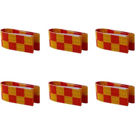 Adecuado para 6 rollos de cinta/pegatinas reflectantes de seguridad de 1 metro de largo, rojo + amarillo.