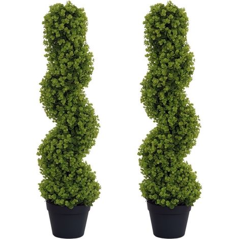 Confezione da 2 piante decorative verdi in vaso da 90 cm, utilizzo interno ed esterno (1/5)