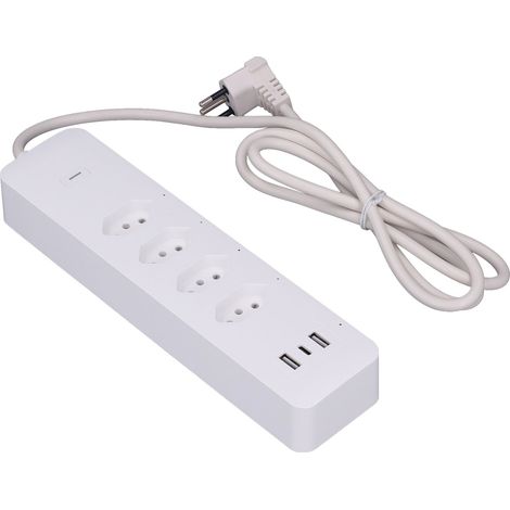 Tuya Smart Power Strip WiFi, Überspannungsschutz mit 4 einzelnen Steckdosen, 2 USB-Anschlüssen + 1 Typ-C-Anschluss, 10 A 250 V, brasilianischer Stecker (1/5)