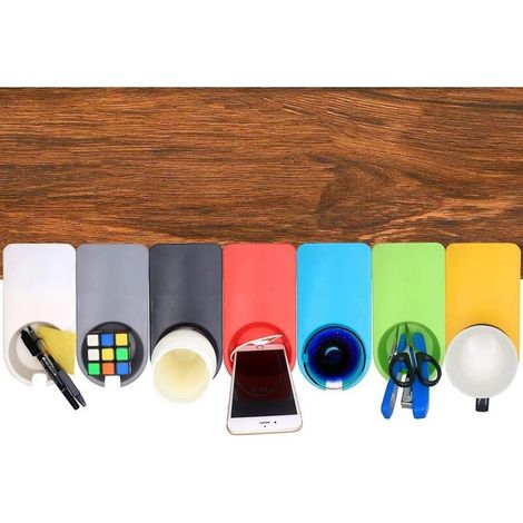 Lot de 2 porte-gobelets/bouteilles blancs à clipser pour table ou bureau (1/3)