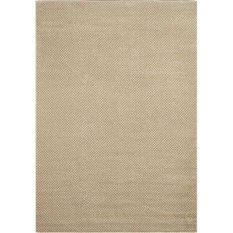 Tapis salon et chambre 120x160 crème et beige rectangle tissé motif faux uni LUNKIN 6