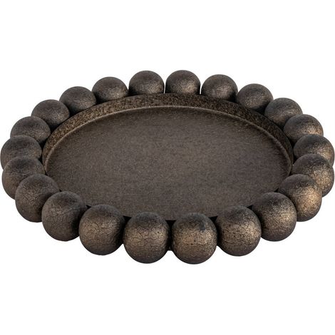 Plateau rond en métal laiton antique - laiton antique (1/3)