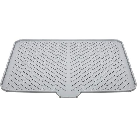 Tapis Égouttoir en Silicone, Grand Tapis de Séchage Vaisselle en Silicone, Tapis D'égouttage en Structure Rainurée, Antidérapant, Tapis Sechage Vaisselle pour Cuisine, Comptoir(58 x 43 CM) (1/4)