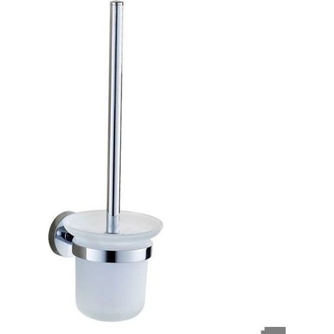 Brosse WC Brosse Toilettes WC Toilette Acier Inoxydable et Verre, Finition Brossée avec Une Tête de Brosse Supplémentaire (1/4)