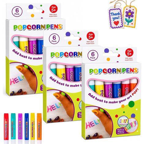 Stylos magiques 3D Popcorn, 18 pièces, 6 couleurs, activée à faire soi (1/5)