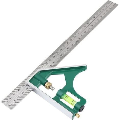 Verstellbarer Kombinationswinkelmesser aus Edelstahl, 45°/90° Universal-Multifunktion – 300 mm (12 Zoll)