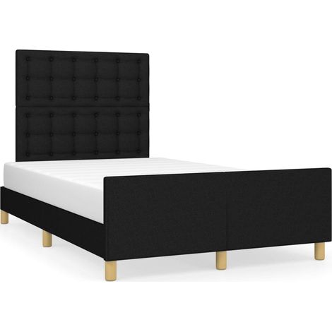 Cadre de lit avec tête de lit noir 120x190 tissu (1/5)